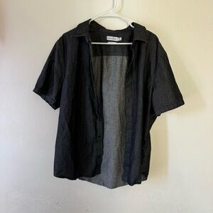 black Calvin Klein denim button up